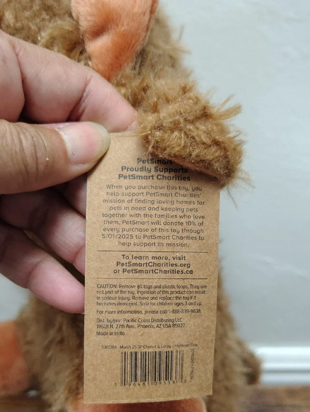 New PetSmart Carter's Brown and Tan Plush Highland Cow Stuffed Animal